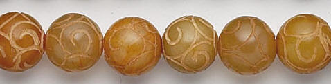 Design 6863: yellow jade suchow careved beads