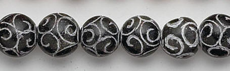 Design 6867: black jade suchow careved beads