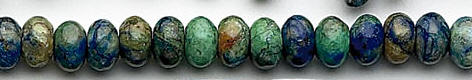Design 6928: blue, green, brown azurite malachite beads