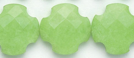 Design 6949: green jade faceted, square beads