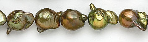 Design 7060: yellow, brown pearl nuggets beads