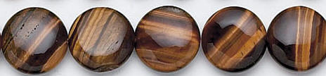 Design 7083: brown tiger eye coin beads