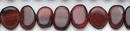 Design 7092: red tiger eye coin beads