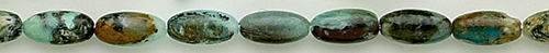 Design 8172: blue, black, brown blue opal oval, tube beads