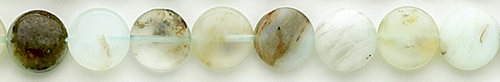 Design 8176: blue, black, brown blue opal coin beads