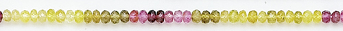 Design 8188: yellow, pink brown, green tourmaline faceted beads