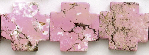 Design 8207: pink, white magnesite square beads