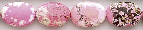 Design 8211: pink, white magnesite oval beads