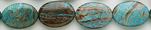Design 8217: blue, brown jasper oval beads