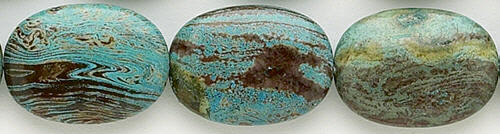 Design 8219: blue, brown jasper oval beads