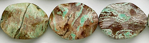 Design 8224: green, brown jasper oval beads