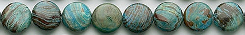 Design 8228: blue, brown jasper coin beads