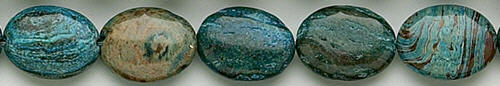 Design 8230: blue, brown jasper oval beads