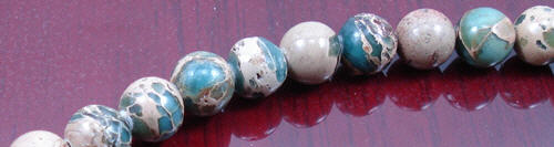 Design 8274: green, brown jasper beads