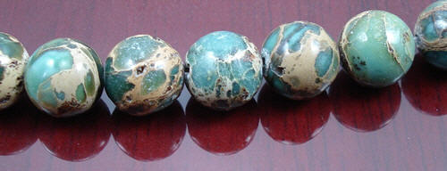 Design 8275: green, brown jasper beads