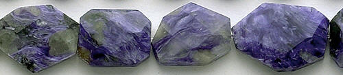 Design 8357: purple charoite faceted, rectangular beads