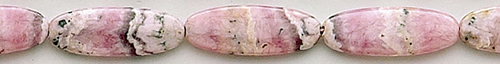 Design 8359: pink, black rhodocrosite oval beads