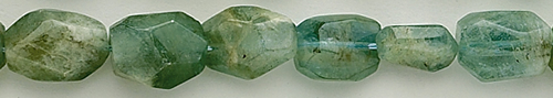 Design 8442: blue, green aquamarine nuggets beads