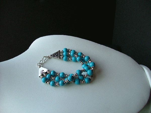 Design 1287: blue turquoise bracelets