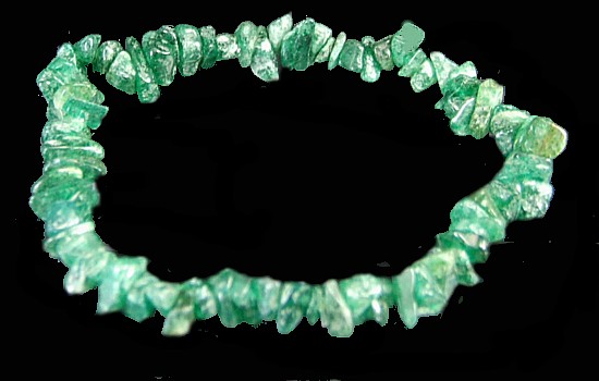 Design 1482: green aventurine stretch bracelets