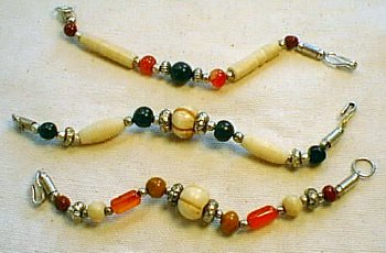 Design 15: red,white bone bracelets