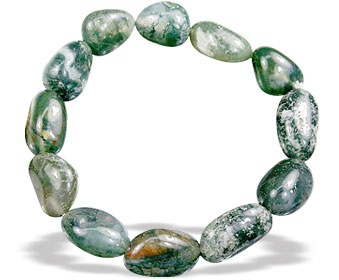 Design 15660: green,white moss agate stretch bracelets