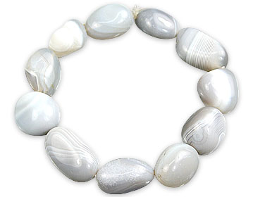 Design 15662: gray,white agate stretch bracelets