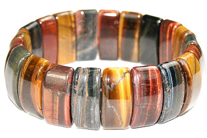 Design 16064: black,green multi-stone stretch bracelets