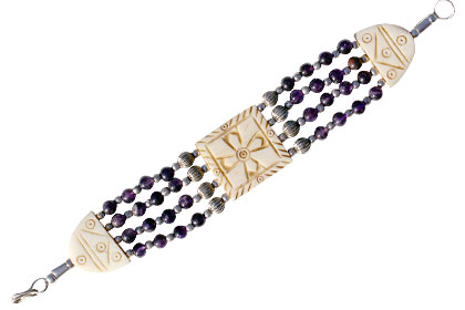 Design 16075: multi-color multi-stone ethnic bracelets