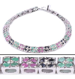 Design 18501: multi-color multi-stone bracelets