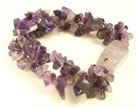 Design 3056: purple amethyst stretch bracelets
