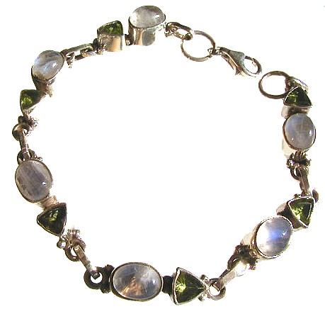 Design 507: green,white peridot bracelets