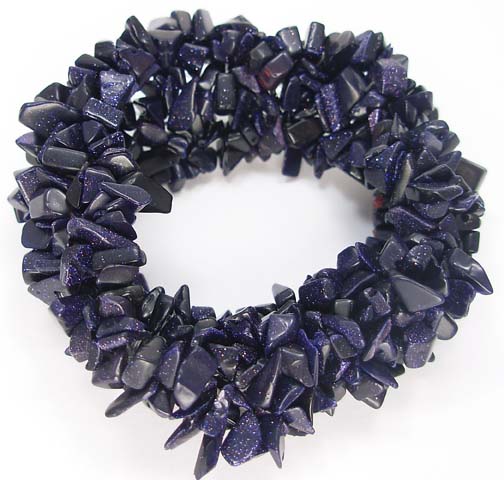 Design 5075: black,blue goldstone chipped bracelets