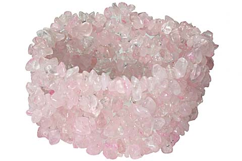 Design 5489: pink rose quartz american-southwest, chipped, stretch bracelets