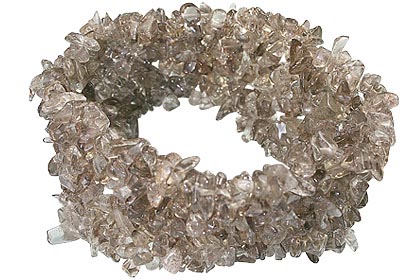 Design 5496: brown smoky quartz american-southwest, chipped, multistrand, stretch bracelets