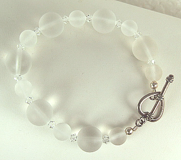 Design 6304: white crystal bracelets