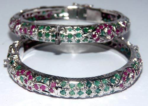 Design 7510: multi-color multi-stone bracelets