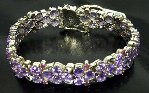 Design 7559: purple,multi-color amethyst bracelets