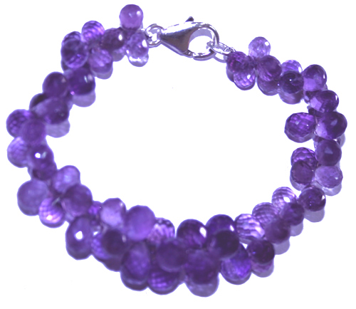 Design 7725: Purple amethyst drop bracelets