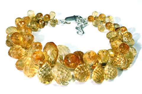 Design 7730: Yellow citrine drop bracelets