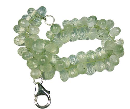 Design 7777: Green prehnite drop bracelets