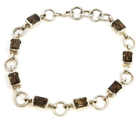 Design 8101: brown,gray smoky quartz bracelets