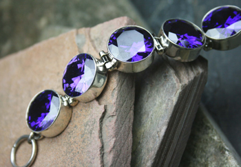 Design 8145: purple cubic zirconia bracelets