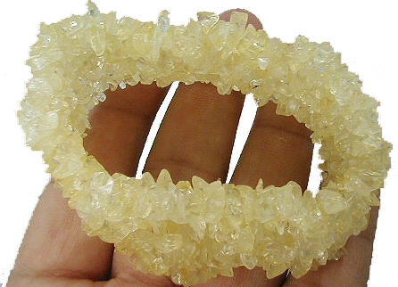 Design 8932: yellow citrine chipped bracelets