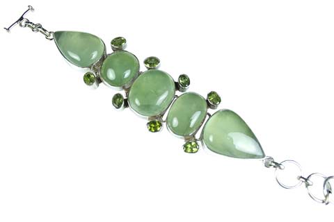 Design 9010: green prehnite bracelets
