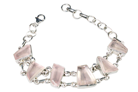 Design 9146: pink rose quartz contemporary bracelets