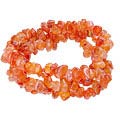1475: Beaded orange carnelian  chipped bracelets