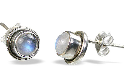 Design 1024: white moonstone post earrings