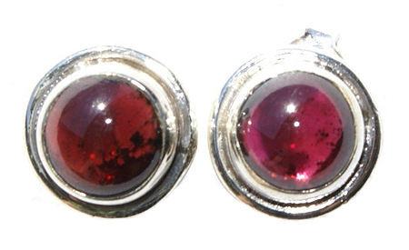 Design 1025: red garnet post, stud, studs earrings