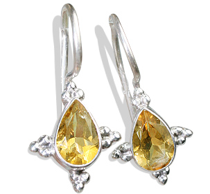 Design 1074: yellow citrine drop earrings